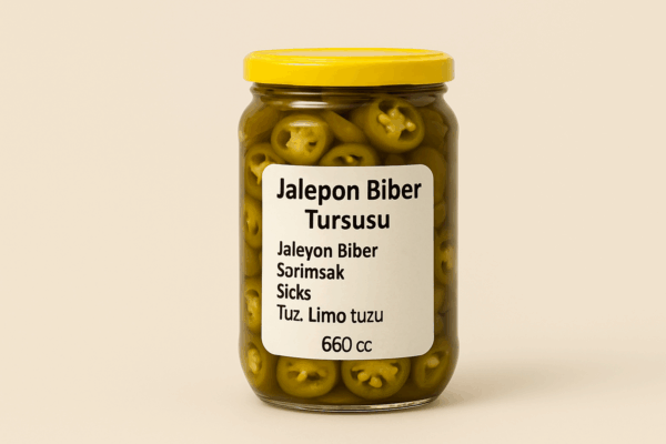 660 cc Jalepon Biber Turşusu, Alanya'dan gelen doğal içerikler ve dengeli acılığıyla sofralarınıza katkısız, fermente bir lezzet sunar.