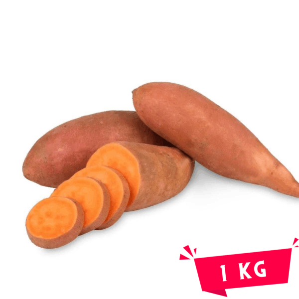 Tatlı patates 1 kg, lif ve vitamin açısından zengin yapısıyla sağlıklı tariflerin vazgeçileni. Doğal, besleyici ve lezzetli bir sebze seçimi!