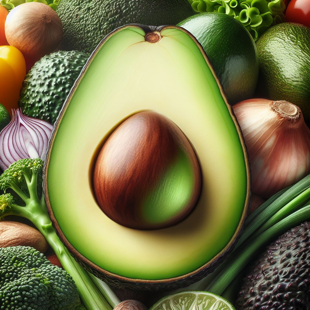 Close-up of sliced Vegan Büyük Boy Avokado revealing its creamy texture and vibrant color.